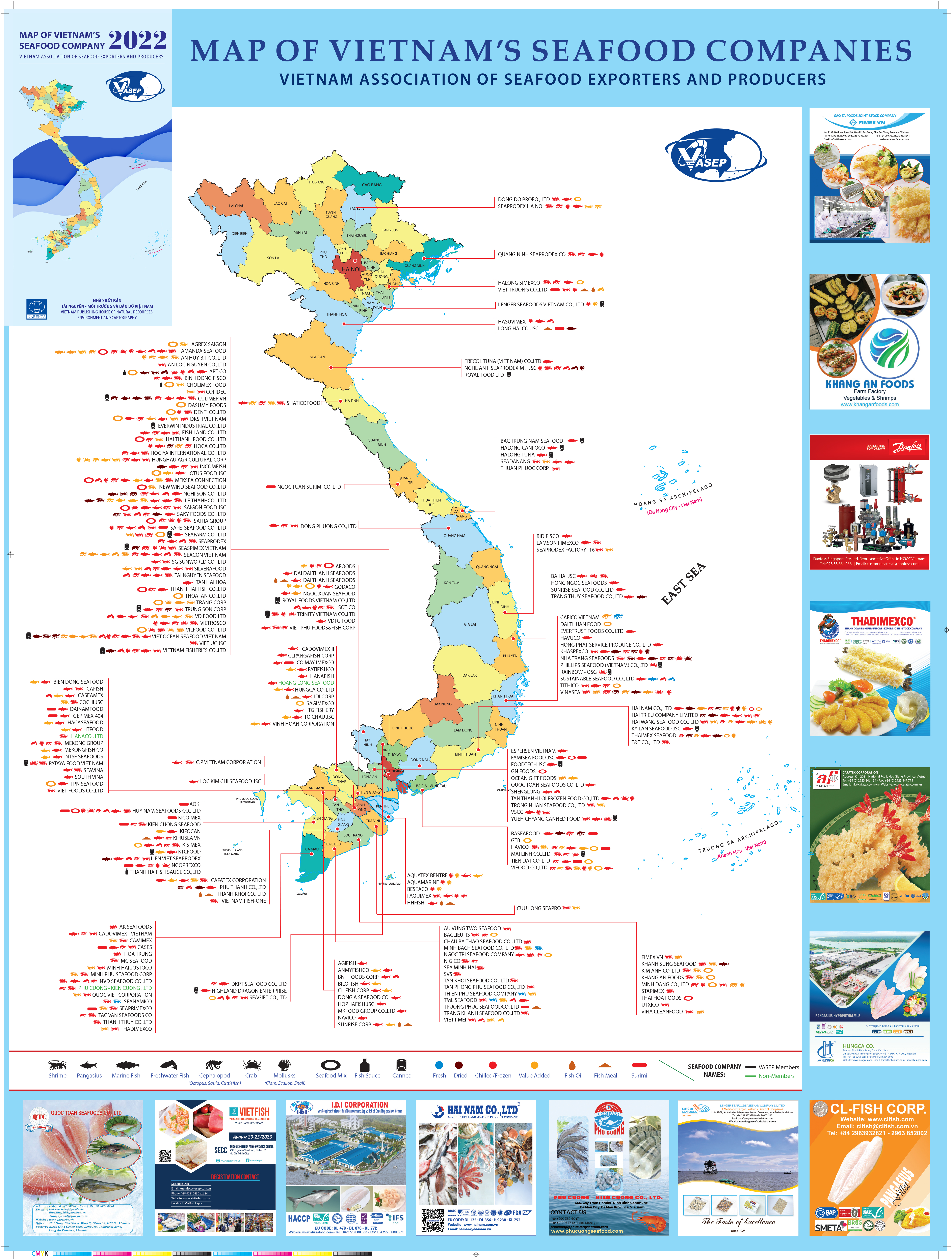Location of Vietnam’s seafood companies