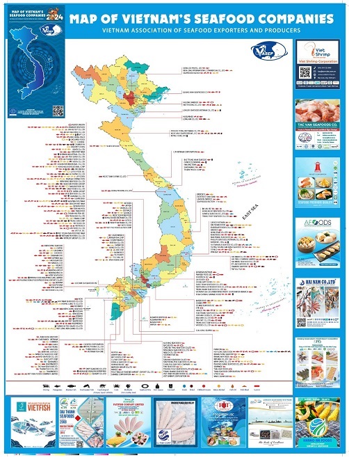 Map of Vietnam’s seafood companies