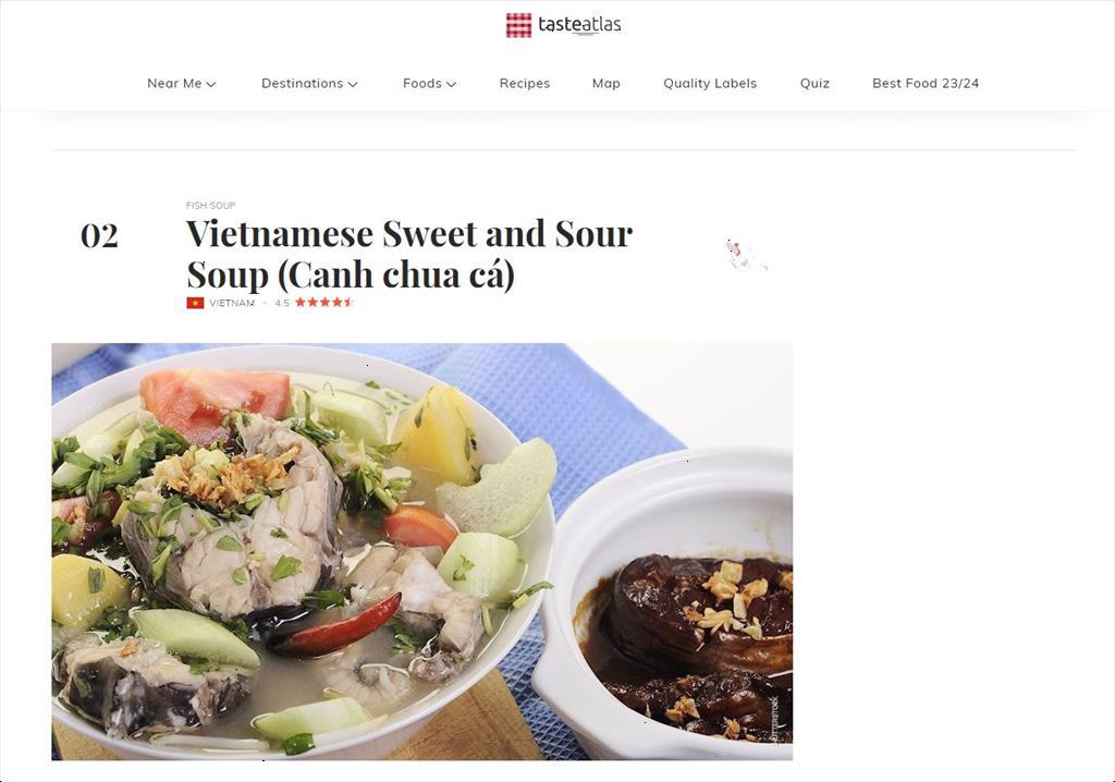 TasteAtlas names VN sour fish soup among top Southeast Asian seafood dishes