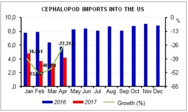 Jan-Apr 2017 Vietnam cephalopod sales to US hit  US$1.6 million
